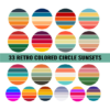 Retro Sunset Clipart 33 Pack Bundle #6 - Image 2