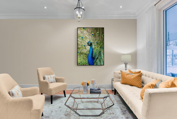 Feng Shui Wall Art - Peacock, Wall Art For Living Room, South/Southwest Wall Art, Feng Shui For Fame - Image 2