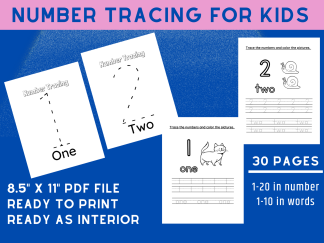 Number Tracing for Kids Printables