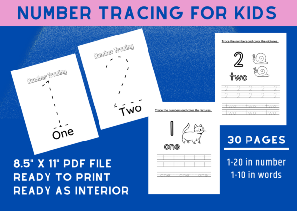 Number Tracing for Kids Printables