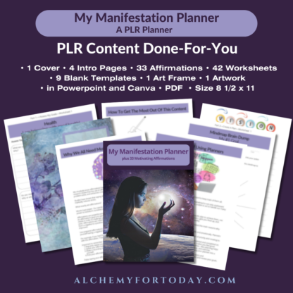 My Manifestation Planner, A PLR Planner, plus 33 Motivating Affirmations - Image 2