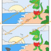 Children's Puzzle book - Crocs at the Beach Spot the Difference printable digital download for kids activity book - Image 3
