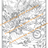 aMazing Adult colouring Here Be Dragons printable digital download for grownups teenagers older children colouring pages book - Image 4