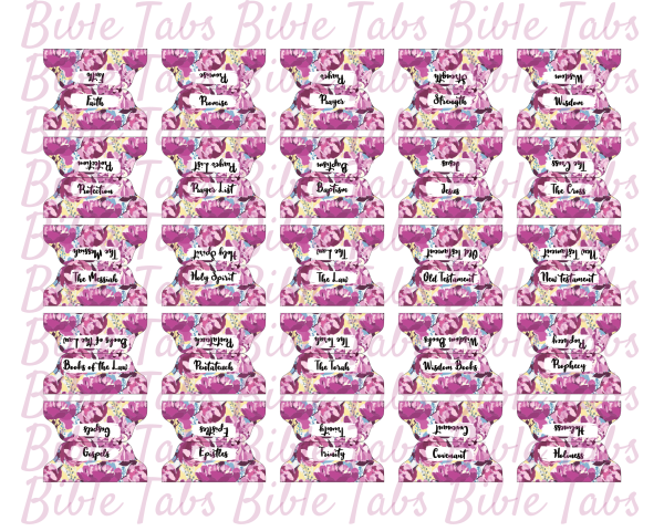 Springtime Purple Floral Bible Tabs, Double Sided Printable Bible Tabs for Bible Journaling and Devotionals, Purple Flower, Spring Flower - Image 7