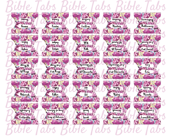 Springtime Purple Floral Bible Tabs, Double Sided Printable Bible Tabs for Bible Journaling and Devotionals, Purple Flower, Spring Flower - Image 4