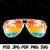 Beach Palm Tree Retro Sunglasses Commercial Use - Image 2