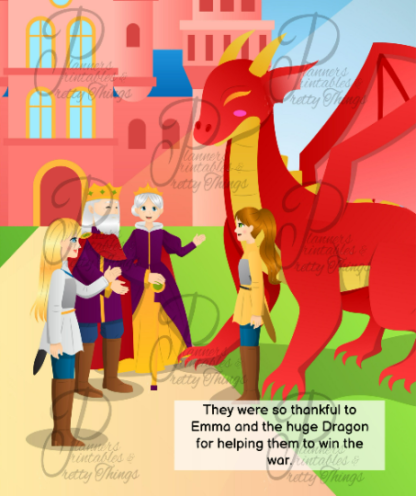 Princess and the Dragon personalised children's story book for girls PDF Goodnotes home printable - Image 9