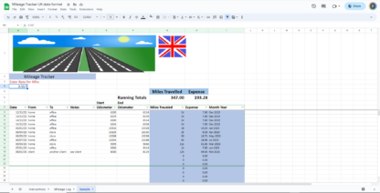 Mileage Tracker Google Sheets - Image 4