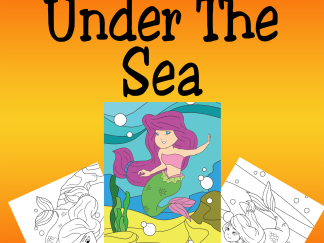 Children's Colouring book Under The Sea printable digital download for kids colouring pages