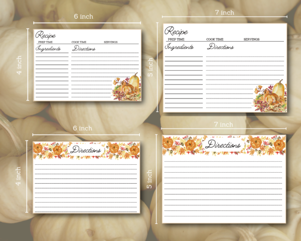 autumn recipe cards printable