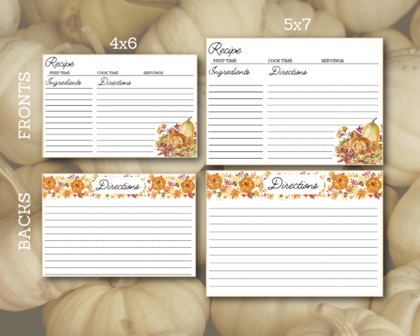 autmun recipe cards printable