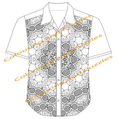 Adult Colouring Hideous Hawaiian Shirts Volume 1, 25 Designs to colour printable digital download for grownups colouring pages - Image 6