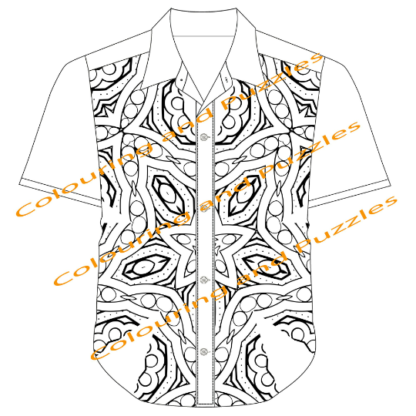 Adult Colouring Hideous Hawaiian Shirts Volume 1, 25 Designs to colour printable digital download for grownups colouring pages - Image 8