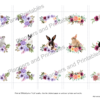 Set of 5 pretty Floral Bunny themed Printable Bookmarks home printable PDF instant download - Image 4