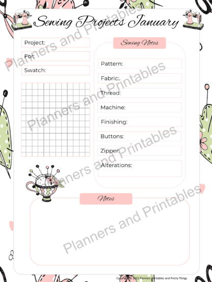 Sewing Project Planner 30 pages digital download print at home - Image 4