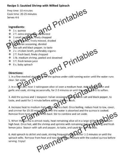 Quick and Easy Menus 7 main course recipes plus breakfast/brunch and dessert instant download - Image 7