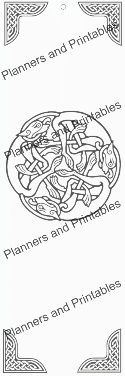 Set of 5 Celtic design Printable Bookmarks to colour home printable PDF instant download - Image 7