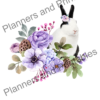 Set of 5 pretty Floral Bunny themed Printable Bookmarks home printable PDF instant download - Image 6