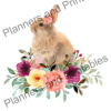 Set of 5 pretty Floral Bunny themed Printable Bookmarks home printable PDF instant download - Image 8