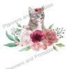 Set of 5 pretty Floral Cat themed Printable Bookmarks home printable PDF instant download - Image 7