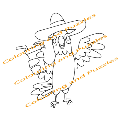 Children's Colouring book Cute Parrots printable digital download for kids colouring pages - Image 6