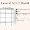 Minimalist Activity Tracker, Printable Activity Tracker, Planner Page - Image 2