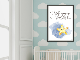 Wish Upon a Starfish Nautical Wall Art