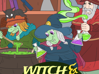 Children's Colouring book Witches and Wizards digital download for kids colouring pages