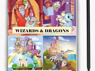 WIZARDS & DRAGONS - 30 Printable Coloring Pages