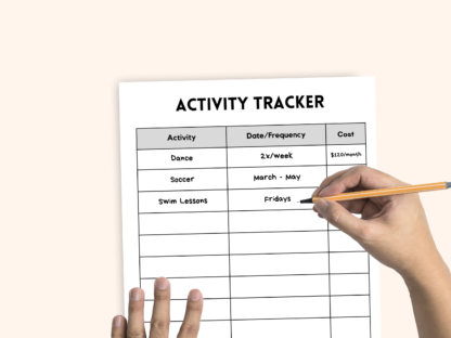 Minimalist Activity Tracker, Printable Activity Tracker, Planner Page - Image 5