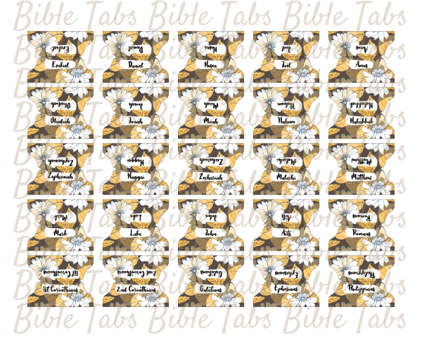 Yellow Autumn Flower Bible Tabs, Double Sided Printable Bible Tabs for Bible Journaling and Devotionals, Floral Bible Tabs - Image 5