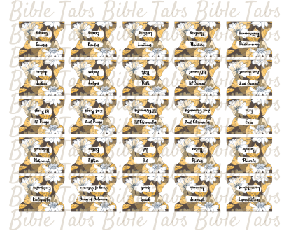 Yellow Autumn Flower Bible Tabs, Double Sided Printable Bible Tabs for Bible Journaling and Devotionals, Floral Bible Tabs - Image 4