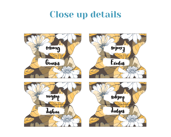 Yellow Autumn Flower Bible Tabs, Double Sided Printable Bible Tabs for Bible Journaling and Devotionals, Floral Bible Tabs - Image 3