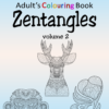 aMazing Adult Colouring Zentangles volume 2, 40 Animal and Heart themed Designs printable digital download for grownups colouring pages