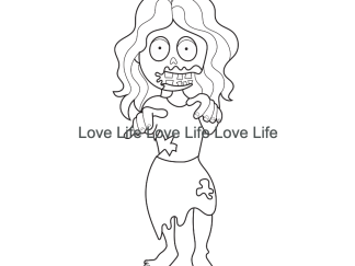 Zombie lover coloring pages- 30 digital downloadable png, svg, and pdf images
