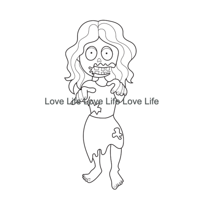 Zombie lover coloring pages- 30 digital downloadable png, svg, and pdf images