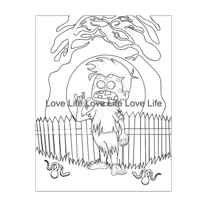 Zombie lover Zombie and Background coloring pages- 30 digital downloadable png, svg, and pdf images