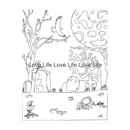 Zombie lover background coloring pages- 30 digital downloadable png, svg, and pdf images