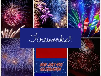 PRINTABLE Fireworks Digital Paper Pack Scrapbook Paper Set of 6 Sheets