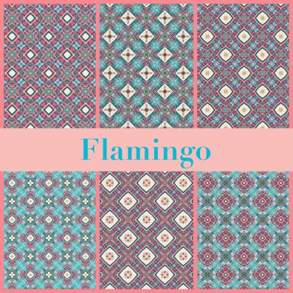 PRINTABLE Flamingo Digital Paper Pack Scrapbook Paper Set of 6 Sheets