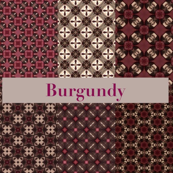 PRINTABLE Burgundy Digital Paper Pack Scrapbook Paper Set of 6 Sheets