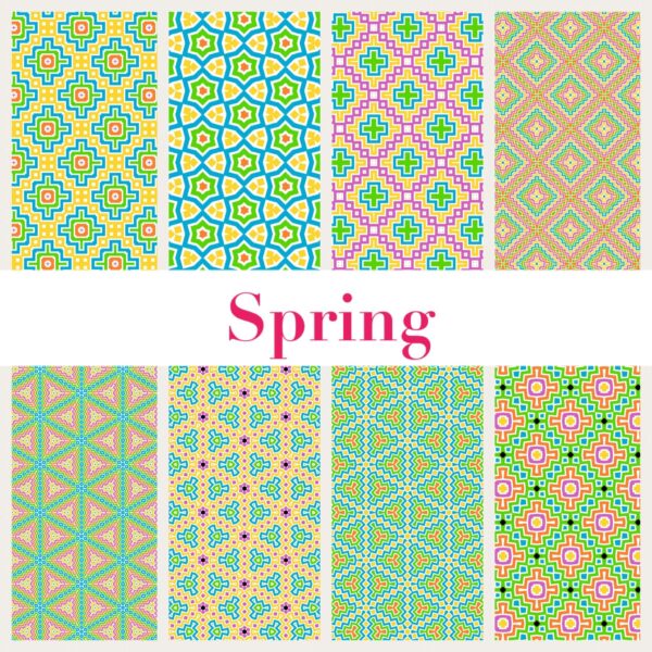 PRINTABLE Spring Digital Paper Pack Scrapbook Paper Set of 8 Sheets
