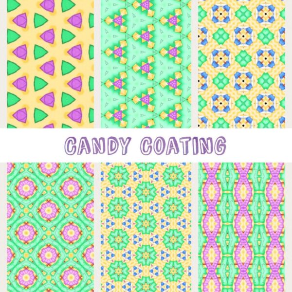PRINTABLE Candy Coating Digital Paper Pack Scrapbook Paper Set of 6 Sheets