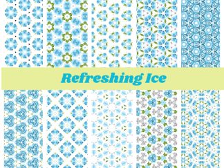PRINTABLE Refreshing Ice Digital Paper Pack Scrapbook Paper Set of 10 Sheets