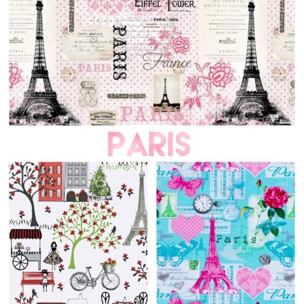 PRINTABLE Paris Digital Paper Pack Scrapbook Paper Set of 3 Sheets