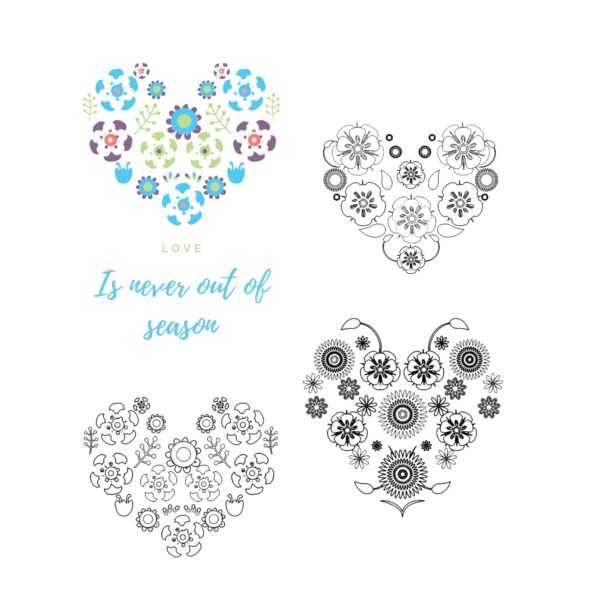 PRINTABLE "Love is never out of season" - 7 Pages of Coloring