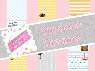 PRINTABLE “Summer Dreams” Digital Paper Pack Scrapbook Paper Set of 9 Sheets