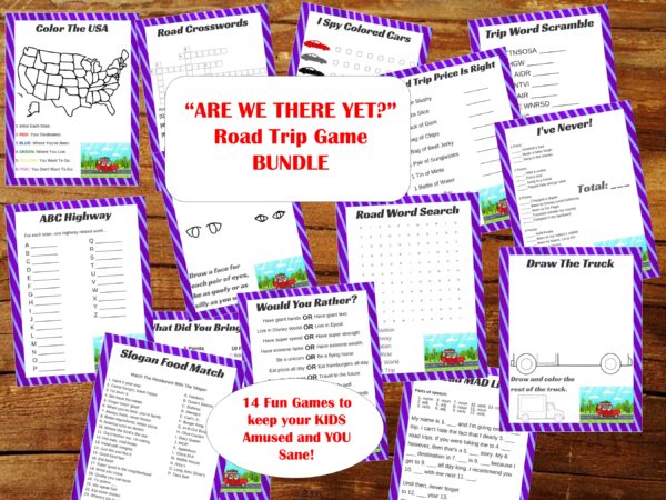 Are We There Yet? Road Trip Game Bundle Printable